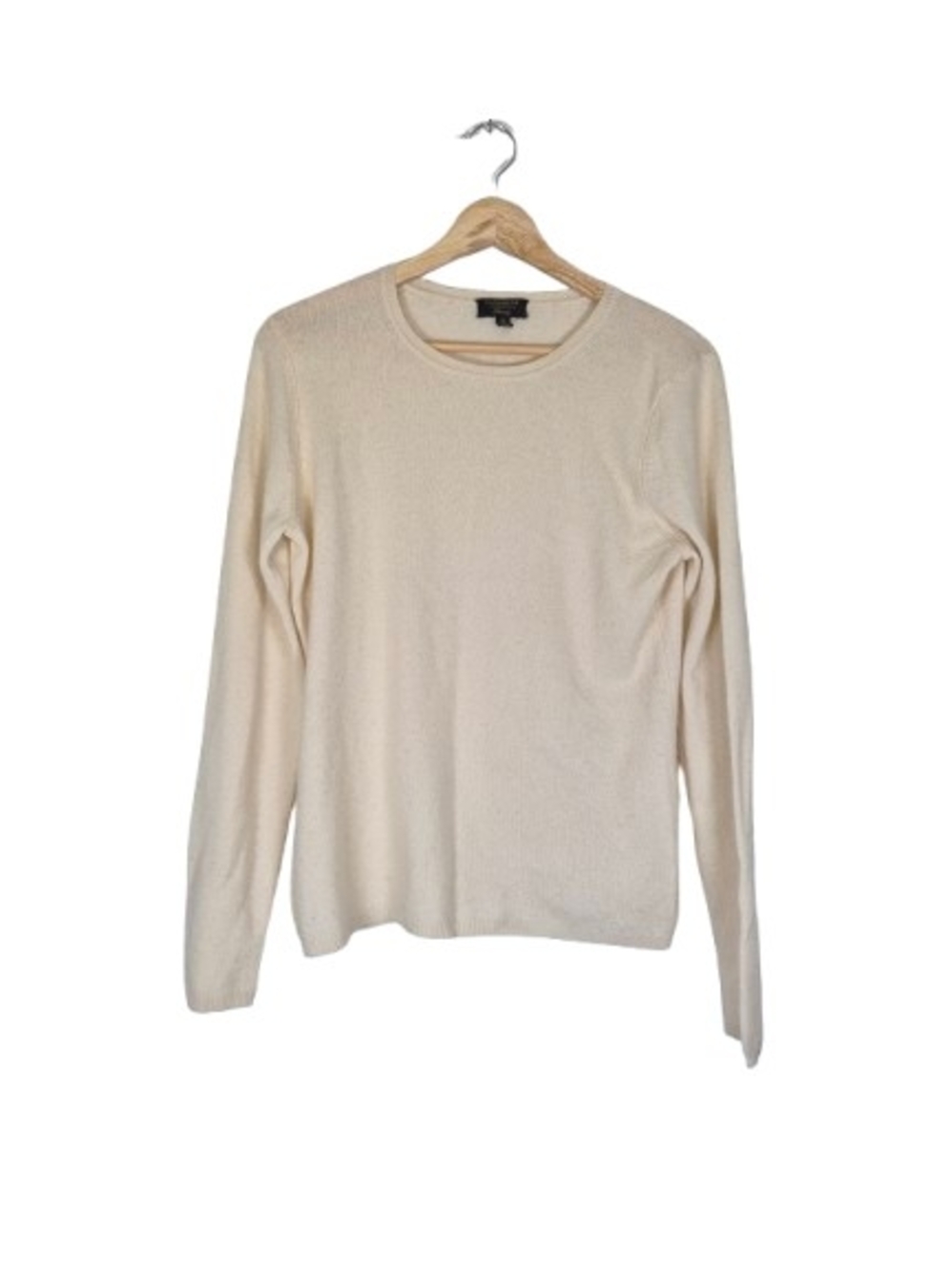 Charter Club Luxury 100% Cashmere Cream Knit Crewneck Sweater M